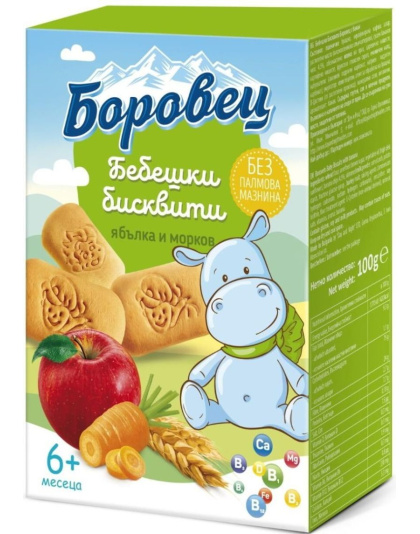 Baby Biscuits Apple and Carrot Borovets 100g Day &amp; Night