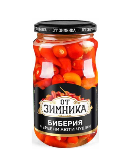Biberia Red Hot Peppers in Brine 340g Ot Zimnika