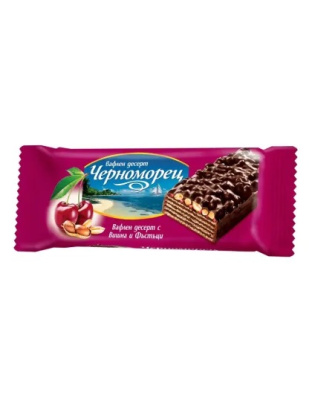 Coated Wafer with Cherries and Peanuts 75g Chernomorets