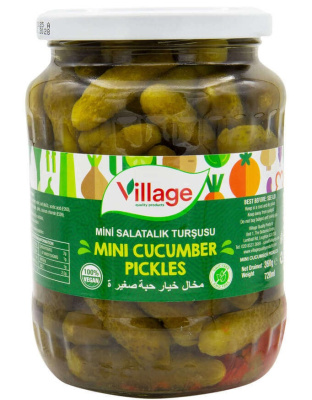 Mini Cucumber Pickles Cornishon 720ml Village